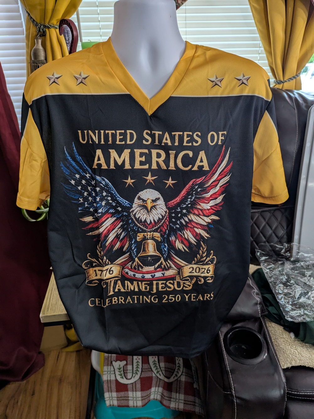 United States of America Eagle Graphic Men’s Shirt - Black & Gold